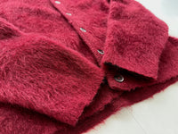 60s CARLYLE Mohair Cardigan XL Burgundy