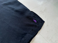 90s RalphLauren Black Linen&Silk Loop Shirt XXL