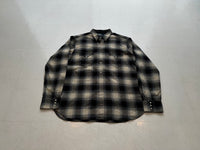 90s RalphLauren ShadowPlaid Western Shirt XL Black&White