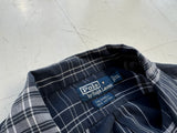 90s Polo RalphLauren CALDWELL Plaid Shirt XL Black&White