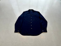 90s Polo RalphLauren Silk Linen Cotton L/S Shirt L DeepNavy