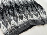 60s CAMPUS Mohair Cardigan Diamond XL Gray&Black