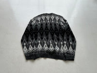 60s CAMPUS Mohair Cardigan Diamond XL Gray&Black