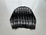 60s CAMPUS Mohair Cardigan Diamond XL Gray&Black