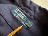 90s Polo RalphLauren Silk Linen Cotton L/S Shirt L DeepNavy
