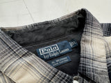 90s RalphLauren ShadowPlaid Western Shirt XL Black&White