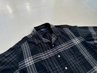 90s Polo RalphLauren CALDWELL Plaid Shirt XL Black&White
