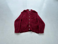 60s CARLYLE Mohair Cardigan XL Burgundy