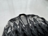 60s CAMPUS Mohair Cardigan Diamond XL Gray&Black