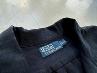 90s RalphLauren Black Linen&Silk Loop Shirt XXL