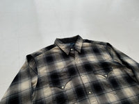 90s RalphLauren ShadowPlaid Western Shirt XL Black&White