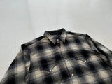 90s RalphLauren ShadowPlaid Western Shirt XL Black&White