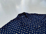 90s Polo RalphLauren Big PolkaDot Rayon Loop Shirt XL Navy