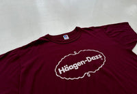 90s Vintage Haagen Dazs Logo T-shirt XL Burgundy