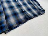50s PILGRIM ShadowPlaid Rayon Loop Shirt M