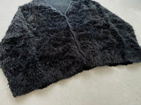 60s MONTGOMERY WARD Mohair Cardigan L Black&Gray
