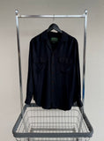 90s Vintage Polo Country 100%Rayon L/S Shirt M Black