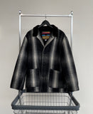 90s SANTAFE TRAIL ShadowPlaid Wool Jacket M Black&White