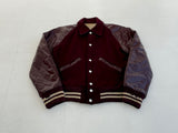 60s Vintage Varsity Jacket Wool&Leather Burgundy