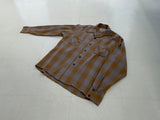 50s vintage Duke Of Hollywood ShadowPlaid Loop Shirt M Beige&Gray