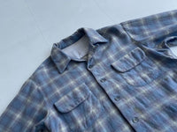 70s Vintage Pendleton Shadow Plaid Wool shirt LightBlue&LightPurple