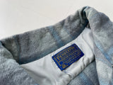 70s Vintage Pendleton ShadowPlaid Wool Board Shirt XL Turquoise&Gray