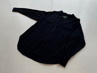 90s Vintage Polo Country 100%Rayon L/S Shirt M Black