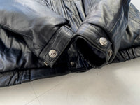 80s Eddie Bauer Leather Puffer Jacket Black