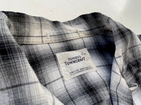 50s Vintage TOWNCRAFT ShadowPlaid Loop Shirt M Black&White