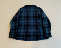 50s Vintage Cascade Ombre Wool Opencollar Shirt Blue&Black L