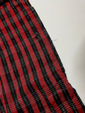 50s vintage BlackXRed plaid opencollar shirt M