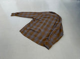 50s vintage Duke Of Hollywood ShadowPlaid Loop Shirt M Beige&Gray
