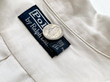 90s Vintage Polo RalphLauren Silk&Linen L/S Shirt XL White