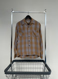 50s vintage Duke Of Hollywood ShadowPlaid Loop Shirt M Beige&Gray
