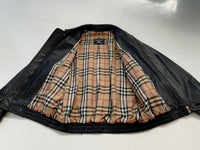 80s Burberry Leather Jacket L Black