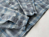 70s Vintage Pendleton ShadowPlaid Wool Board Shirt XL Turquoise&Gray