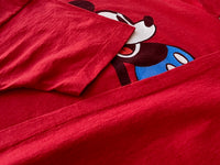 90s Vintage MickeyMouse BluePants T-shirt XL Red