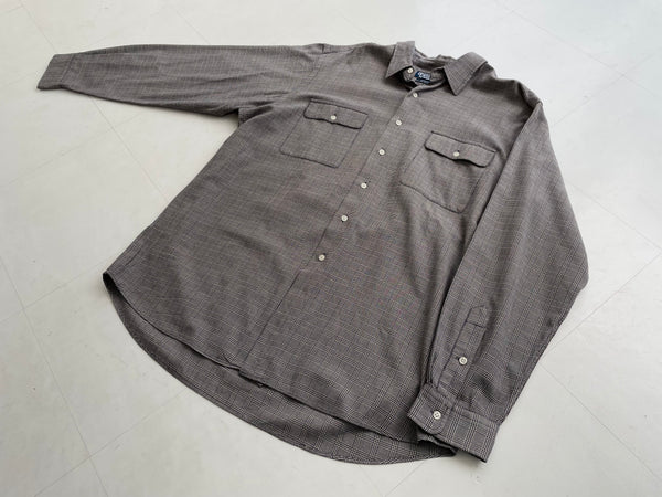 90s Vintage Ralph Lauren BENFORD Houndstooth L/S Shirt XL – NO 