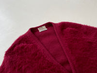 60s Vintage MongomeryWard Mohair Cardigan M Burgundy