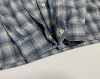 90s Vintage Ombre Wool Opencollar Shirt Gray&White M