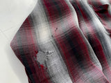50s Vintage TOWNCRAFT Rayon ShadowPlaid Loop Shirt L Black&Burgundy