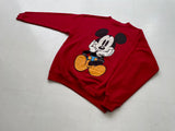 90s Vintage MickeyMouse BluePants Sweater L Red