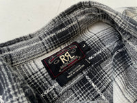 90s RRL ShadowPlaid Shirt L Black&White