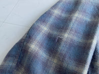 70s Vintage Pendleton Shadow Plaid Wool shirt LightBlue&LightPurple