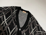 50s vintage PURITAN Mohair cardigan Black White Diamond Pattern