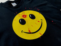 Vintage SmileyFace Gunshot T-shirt XL Black