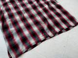 90s RRL Shadow Plaid Rayon Shirt L Rd Bl & Wh