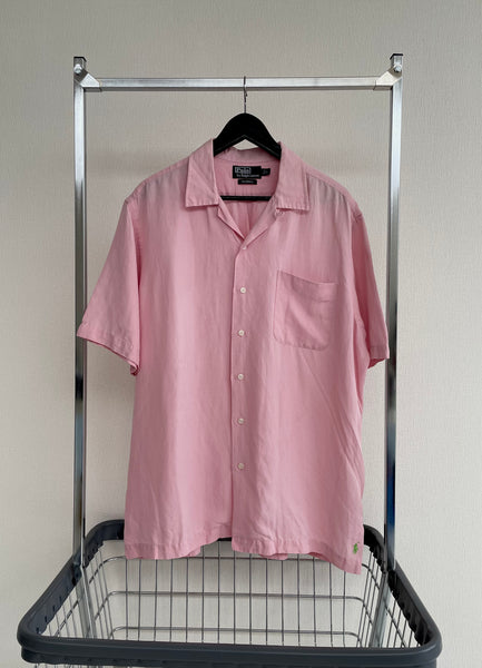 90s Vintage RalphLauren CALDWELL OpenCollar Shirt L Pink