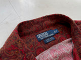 90s Polo RalphLauren Marlowe Paisley Rayon L/S Shirt M Burgundy