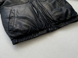 80s Eddie Bauer Leather Puffer Jacket Black